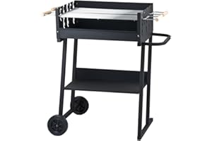 Tarrington House Holzkohlegrill Brigida, Stahl, 2 höhenverstellbare Roste, mit Räder, schwarz