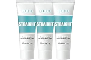 FGAITH Eelhoe Keratin Correcting Hair Straightening Cream, Eelhoe Protein Hair Straightening Cream, Eelhoe Silk & Gloss Hair Straightening Cream, for Curly Hair (3pcs)