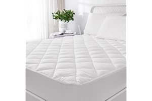 Hafaa Single Mattress Protector Extra Deep 30 Cm Bed Fitted Stretch Skirt Quilted Mattress Pad Single Bed Anti Allergy Microfiber Fitted Mattress Cover (90 x 190 Cm)