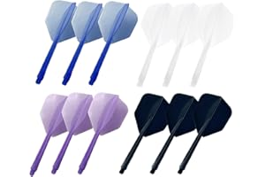 PERSENTU Dart Flights and Shafts,Personalised one Piece Integrated Accessory Plastic Break Resistance 2-in-1 Combined Dart Flights and Stems Dart Flights and ShaftS