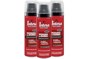 Intesa Pour Homme Schiuma Da Barba Idratante Con Olio Di Avocado e Prebiotico 50 Ml Da Viaggio (3 Unità)