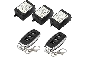 QIACHIP 433Mhz DC 12V 1 Canal Interruptor Momentáneo Conmutador Inalámbrico Módulo receptor de relé RF con Transmisor de Radio RF para Control de Acceso Puerta