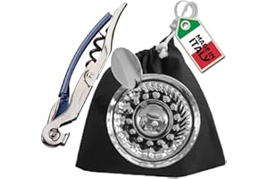 Kit Sommelier AIS Degustazione Vino - Tastevin & Cavatappi Professionali - By EUPOSIA (Blu)