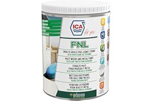 Ica For You FNL04 - Smalto Opaco all'Acqua per Legno e Ferro, Per Esterni e Interni, Alta Copertura, Grigio Luce, 0.75 L - FNL04-0075