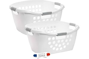 SZTUCZNY KOSZULKA DO PRANIA - Pojemność 50L - Wytrzymały biały kosz na bieliznę - Bardzo duży kosz na pranie z otworami wentylacyjnymi i uchwytami z miękkim uchwytem - wolny od BPA - LaundrySpecialist