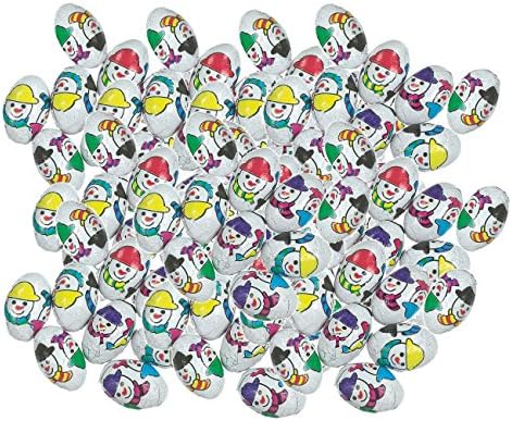 100 x Milk Chocolate Foiled Christmas Snowman Balls 4g Each