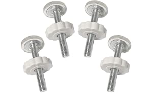 YMWALK 4 Pezzi Cancelli a pressione per neonati Aste filettate per mandrino M10 (10 mm) Accessori per cancelli a pedale Kit viti per cancelli di sicurezza per neonati e animali domestici (Bianco)