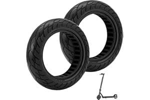 SUNNYNEST 2 Pack 10×2.5 Solid Tyres (60/70-6.5) – Puncture-Proof Electric Scooter Replacement Wheels for Ninebot Max G30, G30P, G30LP – Durable Front & Rear Rubber Tyres, 10 Inch Black/Red (Black)