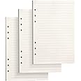PALUDO 3 Pack A5 Lined Refill Paper, 135 Sheets/270 Pages, Cream, Thick 100GSM, 6 Hole Loose Leaf Punched, Suitable for Filofax A5, Planner, Diary, Notebooks