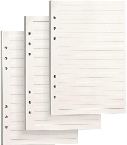 2 Pack A5 Navulpapier, 120 Vellen Navulbaar Navulpapier Gelinieerd 6 Gaten Binder Insteekvellen Met Verdelers Indextabs Liniaal Voor Rings Notitieboek Planner 2044564404
