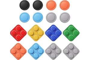 PlayVital Cover Boutons avec Capuchon Joystick pour Switch 2 Joycon,8 PCS Button Caps & 8 PCS Stick Analogique pour Nintendo Switch 2 Thumbstick Grips Protection-Noir & Gris & Bleu & Orange