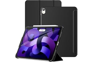 JETech Etui dla iPad Air 11 Cala M3/M2 (2025/2024), iPad Air 5/4 (10,9 Cala, Model 2022/2020, 5/4 Generacja), Ochronny Twardy Tył Shell Miękka w Dotyku Podstawka do Tabletu Case (Czarny)