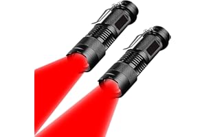LIAISIMI LED-Taschenlampe Multifunktions-Arbeitsleuchte Tragbare Mini-Lampe 3 Modi einklappbare Taschenlampe Ideal für Camping, Wandern, Nachtsicht, Nachtangeln, Astronomie und Notfälle (2, Red)