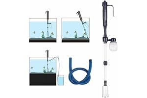 Hoquare Electric Aquarium Gravel Cleaner Fish Tank Vacuum Cleaner Water Change Filter Wash Sand Controller Vacuum Cleaner Water with Filter Bags Washer Siphon for Fish Tank(Cleaner)
