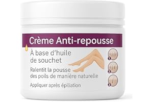 AL BADIL Crème Anti-repousse poils pour Jambe, Maillot,Visage – Stop aux poils incarnés À base d’huile de souchet et d’extraits de plantes | Formule 100 % naturelle.