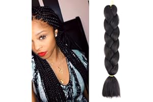 CYBELLEZA 60cm Extension Treccine Treccia Africane Capelli Neri Sintetici Finti Lunghi Intrecciare Jumbo Braids 1 Ciocca Crochet Twist Bellezza