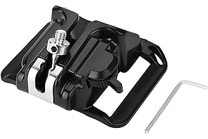 AYNEFY Klips na pasek do aparatu, 1 sztuka wieszak na aparat, mocowanie śrubowe 1/4", szybkie zapięcie, uchwyt na klamrę pasa biodrowego, uchwyt na pas biodrowy do DSLR