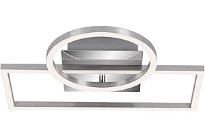 BRILONER Leuchten - Plafoniera a LED, lampada dimmerabile, incl. funzione di memoria, 1 modulo LED ruotabile, 19,6 Watt, 1.500 lumen, 3.000 kelvin, cromo-alluminio, 380x310x75mm (LxPxH)
