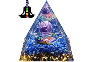 JYNVO Pirámide Orgonita del Árbol de la Vida, Piedra Curativa de Amatista, Regalo para Niños & Niñas, Suerte, Salud y Buena Fortuna