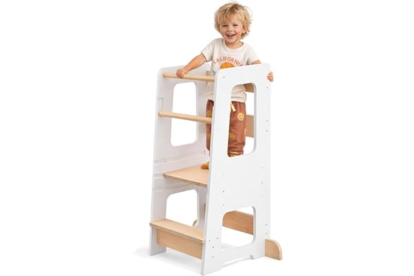 KYWAI® Tour d’Observation Enfant Premium, Tour d'Observation Montessori – Hauteur 90 cm pour Cuisines Européennes, Design Robuste, Double Sécurité – Marque Engagée pour la Reforestation