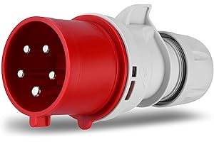 REV 0512540555 wtyczka CEE, 400 V, 32 A, 5-biegunowa, 3Ph+N+PE, wodoszczelna IP44, czerwona
