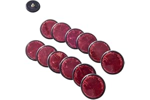 Feuunly 12 Piezas Catadioptrico Remolque Rojo Redondo, Catadioptrico Rojo Redondo Fijación Tornillo, Reflectores para Remolque Camión Moto Tractor Bicicleta Vehículo Agrícola (Catadioptrico Rojo)