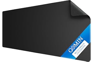 ‎GOMIN Gaming Mauspad XXL – 900x400mm Großes Mousepad – Ohne störendes Logo und Fransenfreie Ränder – Rutschfest und Wasserdicht – Verbessert Geschwindigkeit und Präzision Schreibtischunterlage Schwarz GOMIN