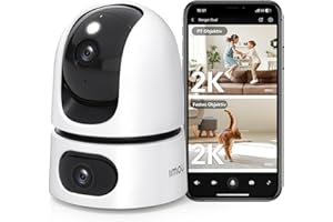 Imou 2K+2K Dual Kameras Überwachung Innen mit KI Mensch/Tier, Farbnachtsicht, 360° PTZ WLAN Überwachungskamera Innen, Automat