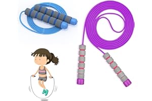 VDFJEK 2Pcs Skipping Rope Kids, 3m Kids Skipping Rope, Adjustable Skipping Ropes for Children, Childrens Skipping Rope Foam Handles, Skipping Rope for Kids, for Girls Boys Exercise Workout Outdoor