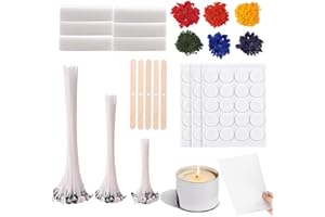 Scentoria Kerzen Selber Machen Set, Kerzenwachs zum Gießen, 6 klumpiges Sojawachs, 6 Kerzenfarbe, 60 Kerzendochte, Docht Aufkleber, Dochthalter, Candle Making Kit für Erwachsene und Kinder B