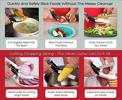 Intelligente 2 in 1 Scheren & Messer Schneidebrett Multifunktionale Zmsj Versatile Ergonomisches Design Küche Lebensmittel Chopper Gemüsehobel - 7