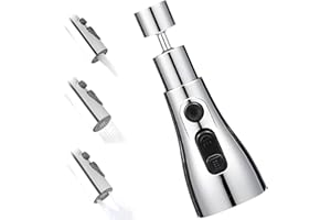 YAOYYG Douchette Evier Cuisine Robinet 360 Degres, 3 Modes Douchette Robinet Cuisine Avec Aerateur, Rétractable Mitigeur Cuisine Universel,Mousseur Robinet Anti-Éclaboussures,Laiton