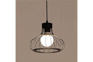 Delaveek Suspension Luminaire Rétro, Lustre Vintage Cages Métalliques Noir E27, Lustre Suspension Industriel Métal pour Salon Cuisine Chambre Salle à Manger Salle à Manger Restaurant Bar