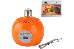 Tissting Lámpara de Calor para Aves de Corral, Lámpara de calefacción automática Ajustable 150W 220V E27 con Pantalla LCD para Conejos Pollos Mascotas, Granjas y Corrales