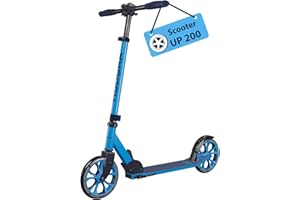HUDORA Scooter Up 200 - Patinete de Aluminio silencioso para hasta 100 kg - Ajustable en Altura y Plegable - Patinete sin Vibraciones para niños, Adolescentes y Adultos