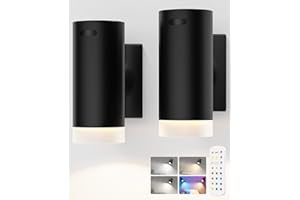LABOREDUCER Battery Operated Wall Lights 2 Pack Rechargeable Wall Lights Indoor Touch Dimmable with Remote Control,Magnetic Wall Sconce Lights Battery Black Wireless LED Decor Lighting 3000mAh