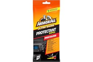 ARMOR ALL Toallitas para Salpicaderos - Acabado Brillo 20UDS - Limpia, Abrillanta y Protege - Elimina Suciedad, Restaura Color y Protege Contra UV y Ozono