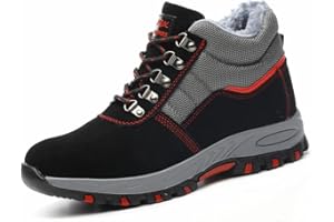 KTDYG Arbeitsschuhe Winter Herren Damen Sicherheitsschuhe S3 Leicht Warm Gefüttert Stahlkappe Schutzschuhe Sicherheitsstiefel 35-48