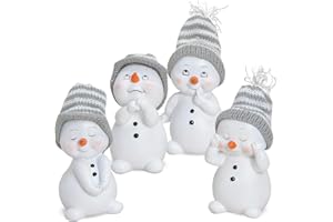 ‎MATCHES21 HOME & HOBBY matches21 HOME & HOBBY Kleine Schneemann Deko Figuren für Weihnachten im 4er Set - Süße 11cm Weihnachtsfiguren als innen Weihnachtsdeko - Lustige Schneemänner als Wohnzimmer Weihnachtsdekoration