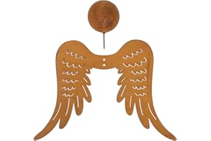 Gartenzaubereien Engelsflügel mit Kopf XL, Bausatz Rost Flügel