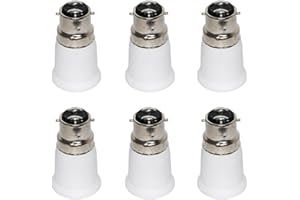 FINELED Adattatore da B22 a E27, convertitore per portalampada a baionetta da B22 a Edison 27 (confezione da 6)