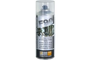 Faren F90, Acciaio Inox Spray, ideale per il trattamento di metalli, Antiossidante, Anticorrosivo, a base di polvere di Acciaio Inox 18/10, 400ml