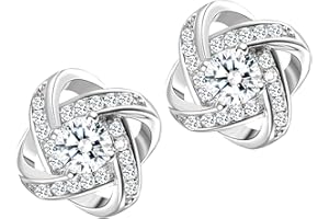 YAMELI Sale Clearance Earrings Women’s 925 Sterling Silver Stud Cubic Zirconia Ear Studs One Pair Cubic Zirconia Earrings Gifts for Mother's Day