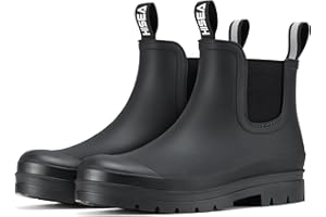 HISEA Gummistiefel Damen Kurz Regenstiefel Wasserdicht Chelsea Stiefel Gartenschuhe Anti-Rutsch Knöchel Stiefeletten mit Komfort Einlegesohle Mode Leicht Regenschuhe für den Außenbereich