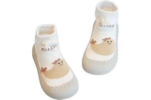TOLALER Skarpety dziecięce, antypoślizgowe buty do raczkowania, buty do chodzenia boso, miękkie, dziane, śliczne kreskówki, buty do nauki chodzenia 9-36 miesięcy