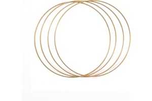 Vaessen Creative Pierścienie metalowe Ø 25 cm, 3 mm, antyczne złoto, 4 sztuki