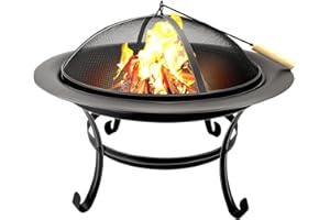 MaxxGarden - Brasero Exterieur - Chauffage Extérieur avec Protection Contre Les étincelles, idéal pour Votre Jardin, Terrasse ou Balcon - Ø75cm Noir