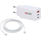 Hikvision Macbook iPad ve Laptop Uyumlu 65W Gan 2 Type-C 1 USB &Ccedil;ıkışlı Şarj Adapt&ouml;r&uuml;