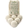 Ezhippie Quality Wool Dryer Balls - 6 XL Pack - 1000+ Loads - Pure Organic Wool - Reusable Natural Fabric Softener Perfect with Essential Oils, Reduce Clothing Static and Wrinkles