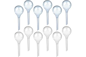 Augenstern 12 Pcs Plant Watering Globes Small Devices Automatic Self Bulbs Plastic Waterer Drip Irrigation Device for Indoor Outdoor Plants Flowers (Blue and Clear), 5×2 inch
